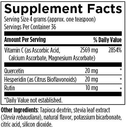 Designs for Health C+BioFizz Fizzy Vitamin C Drink Powder High Potency Vitamin C Powder with Bioflavonoids - Immune + Antioxidant Support Vitamin Powder Drink Mix - Vegan (36 Servings / 144g)