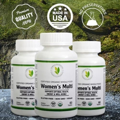 Women's Multivitamin with Vitamins A, C, D, E, B-6 and B-12 for Daily Nutritional Support Non-GMO & Gluten Free - 60 Count