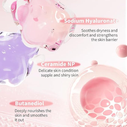 Hydrating Mini Skincare Set - Travel & Gym Essentials - Enrich Sodium Hyaluronate - Small Skin Care Kit with Face Cleanser, Serum, Balm, Eye Cream & Night Cream, Facial Kit for Women