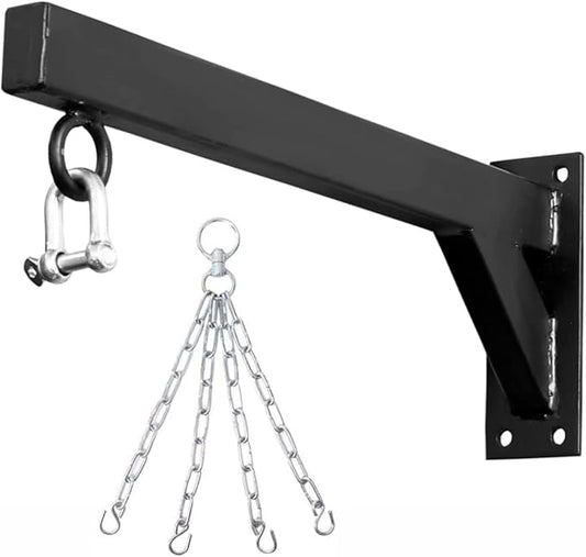 Punch Bag Wall Bracket by JP Sports - 18inch Heavy Duty with D-Shackle Swivel, Chain & Fixings Materials