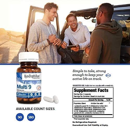 Kyolic Kyo-Dophilus Multi 9 Probiotic, for Strong Gut Health Balance and Support, 90 Capsules Total