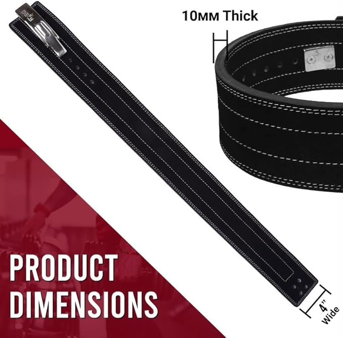 DEFY Weightlifting Lever Belt – 4” Wide Powerlifting 10MM Lever