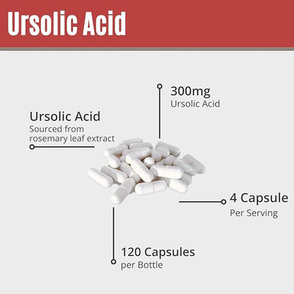 MAAC10 Ursolic Acid 300mg | Sourced from Rosemary Extract | Third-Party Lab Tested | AMPK & Sirtuin Activator