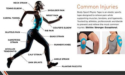 Body Sport Physio Tape, Kinesiology Tape to Support Muscles and Joints