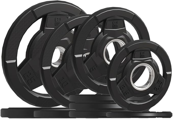 Weight Plate 2-Inch Rubber Coated Olympic Grip Plate 2.5/5/10/15/25/35/45 LB