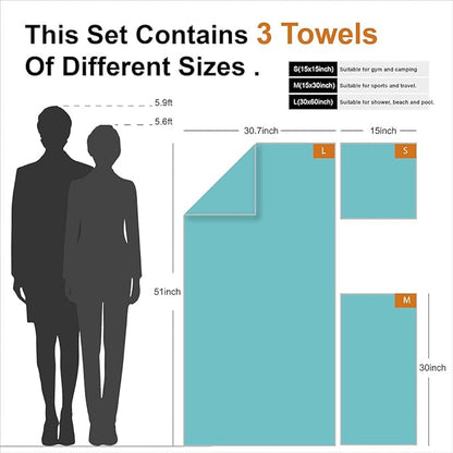 4Monster Camping Towels 3 Size at 1 Pack