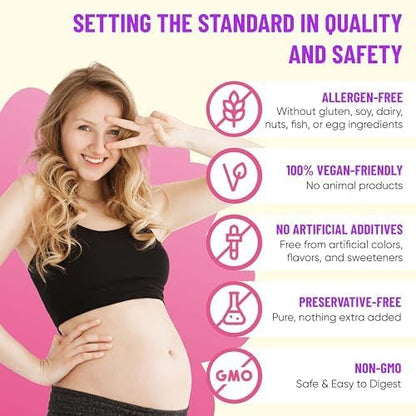 Mama's Select Prenatal Vitamins – Allergen-Free, MTHFR Friendly, Methylated Folate & B Vitamins, Easy-to-Digest, Supports Fetal Development, Once Daily, Vegan, No Biotin
