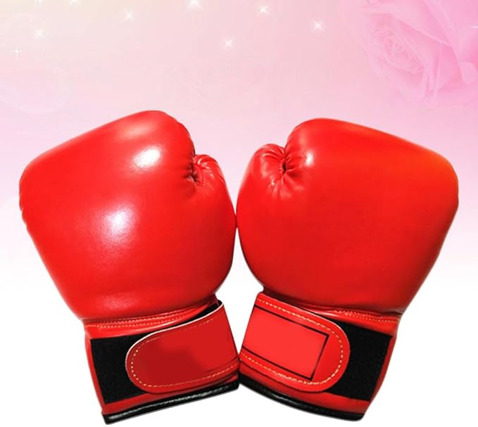 Garneck Kids Boxing Gloves Training Gloves Training Mitts Junior Punch PU Leather Sponge Filled for Toddler and Youth Red