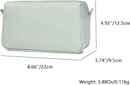 Organizer Bag Lightweight Cosmetic Bag with Ring Clasp Perfect Travel Makeup Bag for Women nylon Stand Up Design (Grey/Nylon)