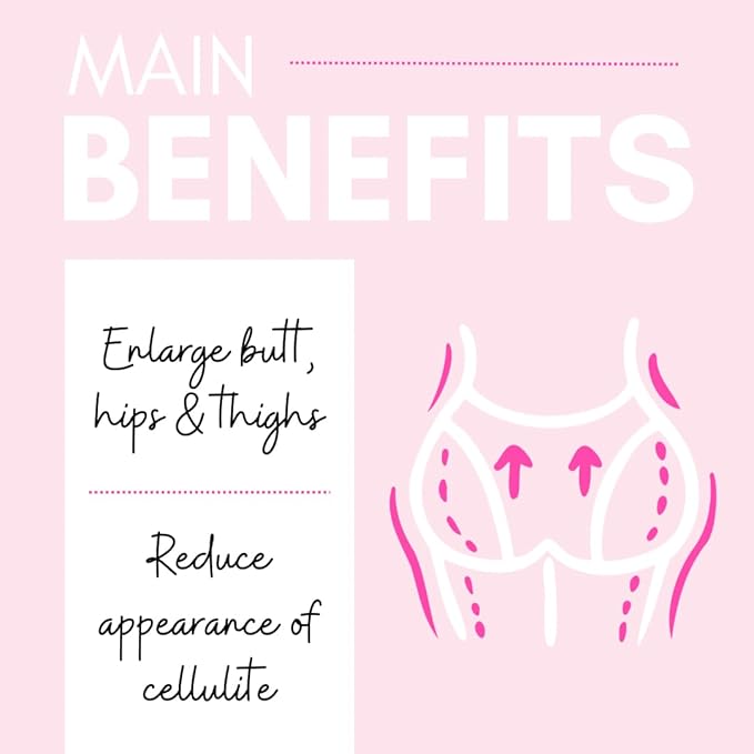 Booty Enhancing Gummy Supplement, Big Butt Enhancer, Workout Support, Multivitamin for Women, Natural Glute Boost Vitamins for a Curvy Shape & Max Gains, 60 Vegan Gummies