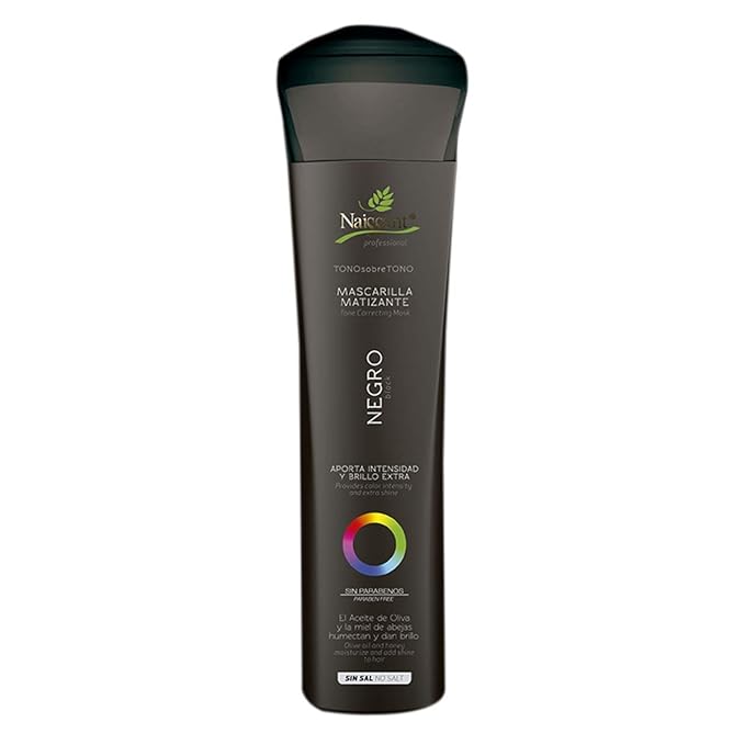 Naissant Cool Black Hair Toning Mask | Eliminates Brassiness | Neutralizes Yellow & Orange Tones | Paraben, Ammonia & Sulfate Free | Pro-Vitamin B5, Olive Oil & Honey (Negro) 10.1 Fl