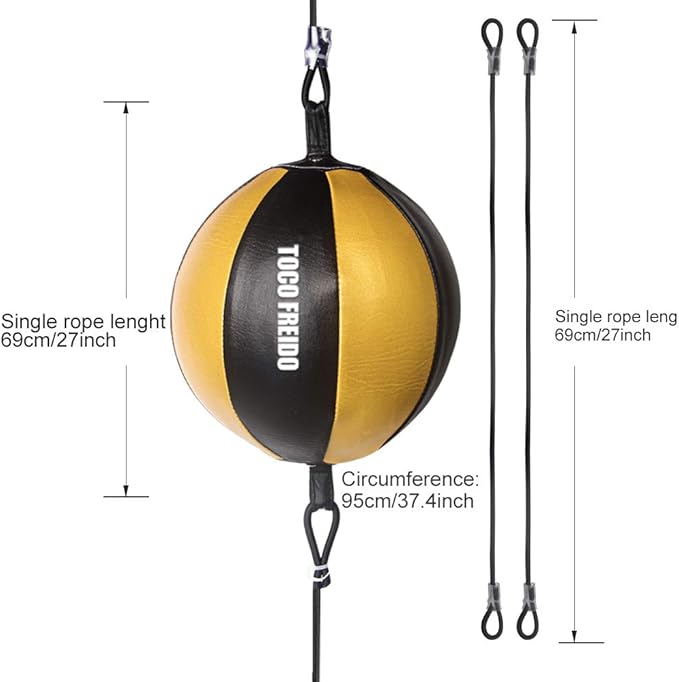 TOCO FREIDO Double End Punching Ball, Speed Bag with Difficulty Levels Boxing Reflex Ball with Headband, Perfect for Reaction, Agility, and Hand Eye Coordination Training