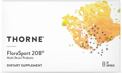 THORNE FloraSport 20B - Probiotic Supplement - Promotes Digestive Support, Gut Health, Immune Function and Occasional Diarrhea or Constipation - NSF Certified for Sport - 30 Capsules - 30 Servings