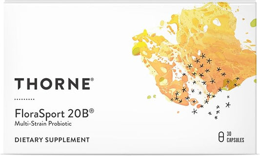 THORNE FloraSport 20B - Probiotic Supplement - Promotes Digestive Support, Gut Health, Immune Function and Occasional Diarrhea or Constipation - NSF Certified for Sport - 30 Capsules - 30 Servings