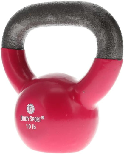Body Sport Cast Iron Vinyl Coated Kettlebells –