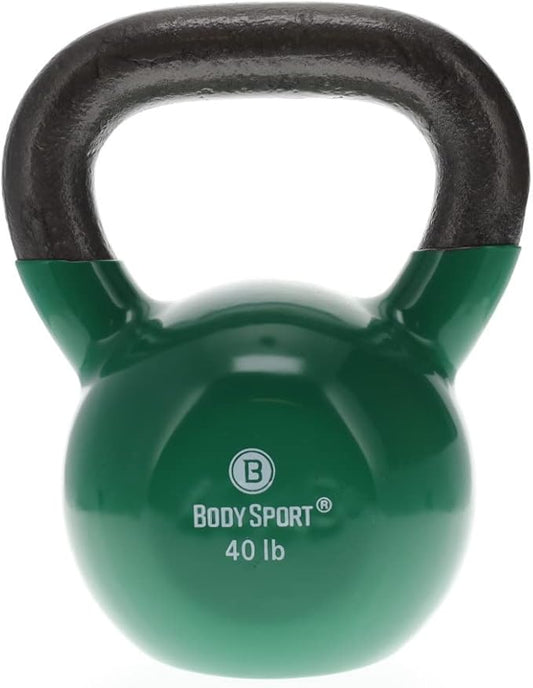 Body Sport Cast Iron Vinyl Coated Kettlebells –
