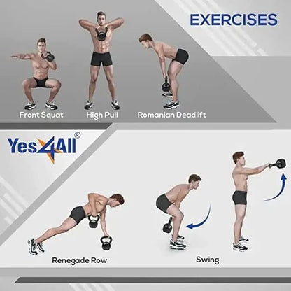 Yes4All Kettlebell Adjustable/Cast Iron/Protective Base Solid Smooth