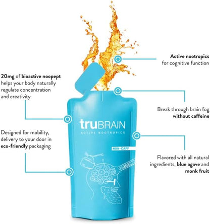 TruBrain Drinks – Nootropic Brain Food Designed by Neuroscientists to Boost Mental Output & Improve Memory Nootropic Supplement