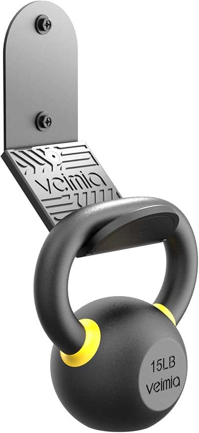 Kettle Bell Wall Rack, Wall Mounted Kettle Bell Storage Hanger, Gym Storage Mount for Many Size Kettlebell, Kettlebell Rack with Rubber mat is Choice for Home or Commercial Gyms