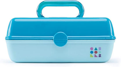 Caboodles Pretty in Petite Makeup Box, Hard Plastic Organizer Box, 2 Swivel Trays, Fashion Mirror, Secure Latch for Safe Travel