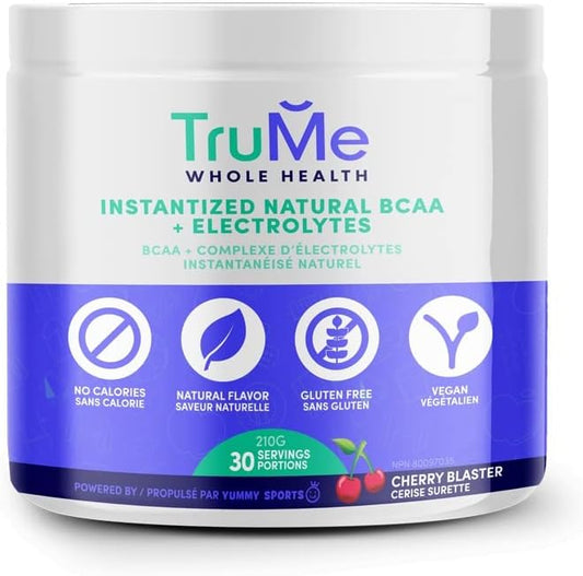All Natural BCAA + Electrolytes - Vegan Post Workout Supplement - Potent Electrolyte Powder - Cherry Blaster - Sugar Free, Gluten Hydration for Muscle Recovery, Stamina - 210g