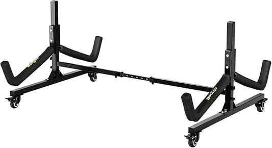 Bonnlo Kayak Stand Freestanding Storage Rack for Kayak Canoe Boat Paddle Board SUP Surfboard for Indoor Outdoor Garage, Shed, Dock with Lockable Wheels Wide Adjustable