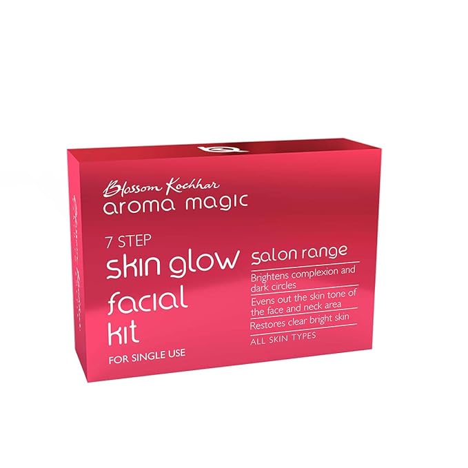 Skin Glow Facial Kit - Single Use | 7 Steps Skincare Set | Reduces Dark Circles | Gently Removes Dead Skin | Restores Clear & Radiant Skin