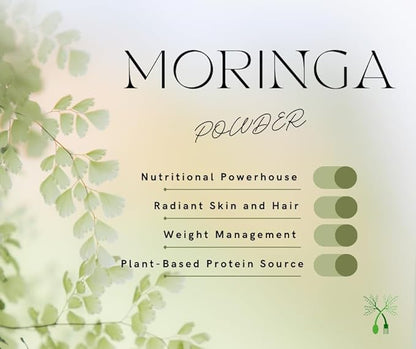 Moringa Powder - Immunity Booster, Drumstick Leaf Powder, Natural Multi-Vitamin, Good for Hair & Skin | Nutrient-Rich Superfood | Natural Energy Booster (454g/16 oz)
