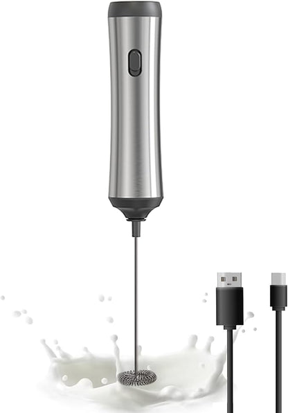 Handheld Coffee Frother,USB-Rechargeable Hand Frother,Adjustable Handheld Milk Frother for Cappuccinos, Hot Chocolate, Milkshakes, Egg Mix
