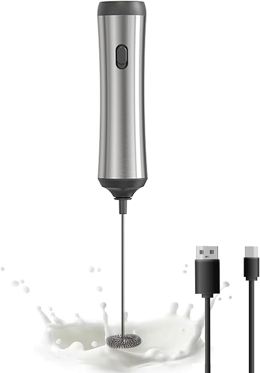 Handheld Coffee Frother,USB-Rechargeable Hand Frother,Adjustable Handheld Milk Frother for Cappuccinos, Hot Chocolate, Milkshakes, Egg Mix
