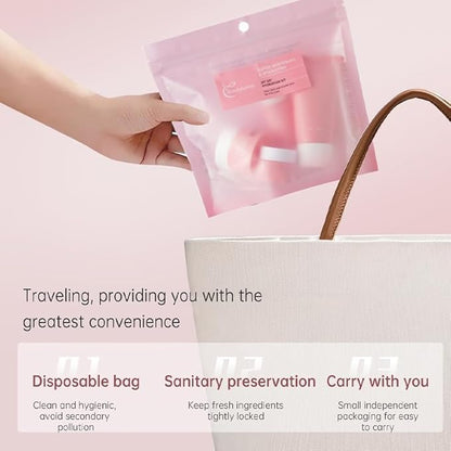 Hydrating Mini Skincare Set - Travel & Gym Essentials - Enrich Sodium Hyaluronate - Small Skin Care Kit with Face Cleanser, Serum, Balm, Eye Cream & Night Cream, Facial Kit for Women