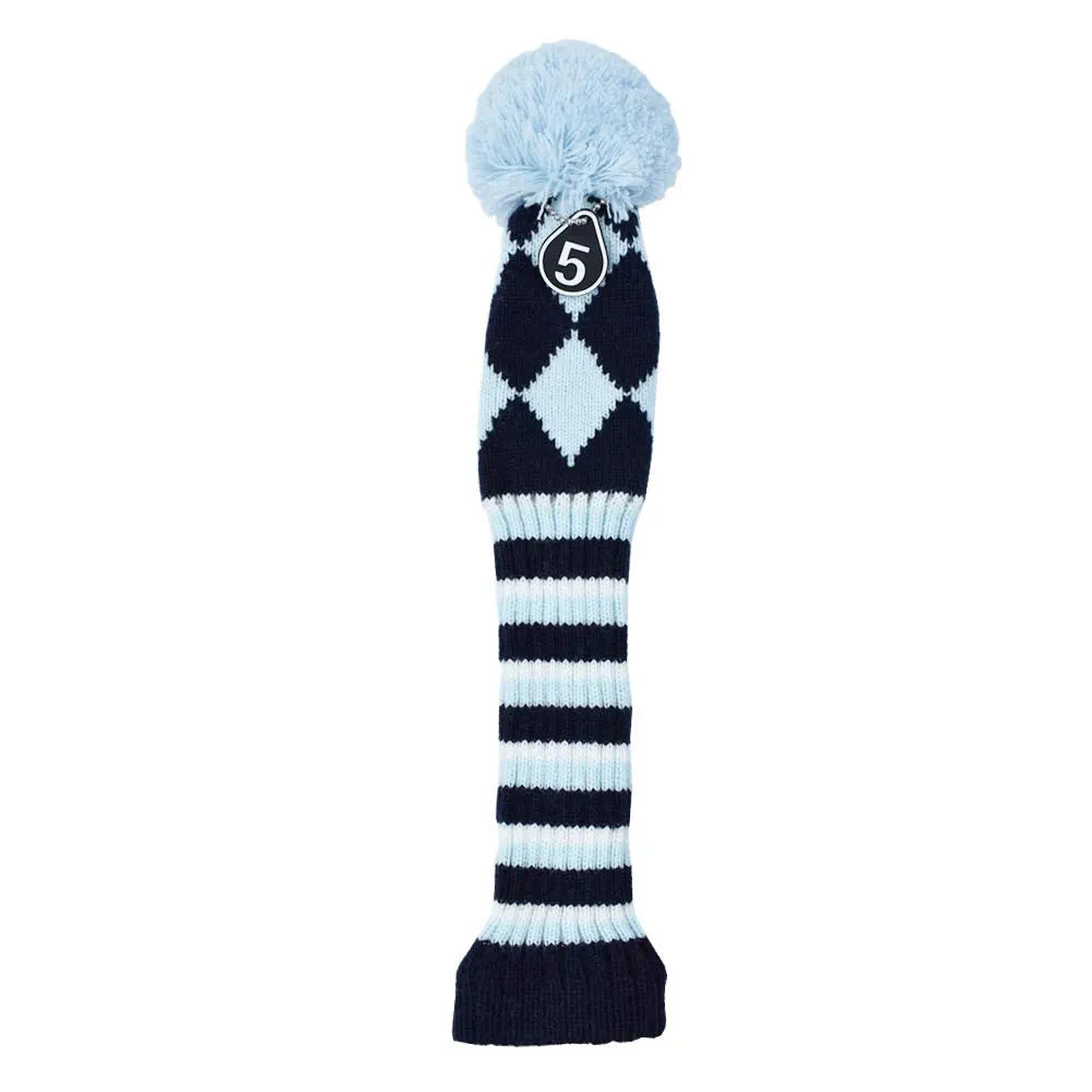 Stripes Knitted Golf Club Head Covers 3 Piece Set 1 3 5 Driver and Fairway HeadCovers Fits 460cc Drivers