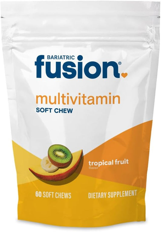 Bariatric Fusion Bariatric Multivitamin Soft Chew | Tropical Fruit Flavor | Chewy for Post Bariatric Surgery Patients Including Gastric Bypass and Sleeve Gastrectomy | 60 Count | 1 Month Supply