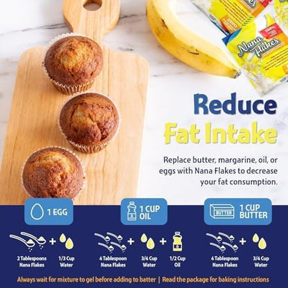 Nana Flakes 100% Pure Banana Flakes Medical Food Powder - Decrease Fat Intake & Natural Remedy for Diarrhea & Heart Burn - Great Source of Protein & Fiber (Banana, Four Pound Tub)