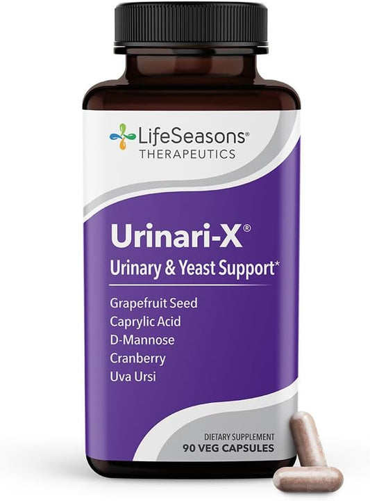 Urinari-X - Urinary Tract Support - Fast Acting UTI Relief - Vitamin Supplement for Healthy Bladder Function & Immunity - D-Mannose, Cranberry, Caprylic Acid, Uva Ursi & Grapefruit - 90 Capsules