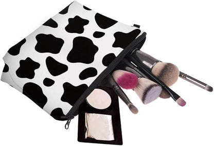Cute Travel Makeup Bag Cosmetic Bag Small Pouch Gift for Women (Cow Print)