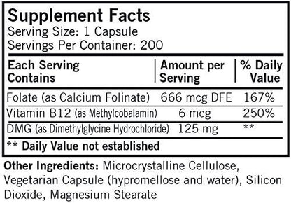 DMG 125 mg with Folate and Methyl B12