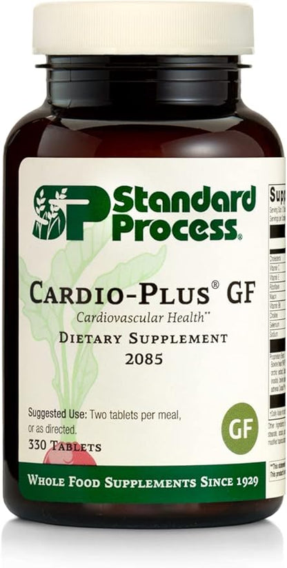 Standard Process Inc. Cardio-Plus GF (Gluten Free) - Supports Heart Health & Blood Flow from Vitamins C, E & B6, Riboflavin, Niacin, Choline, Selenium - 330 Tablets