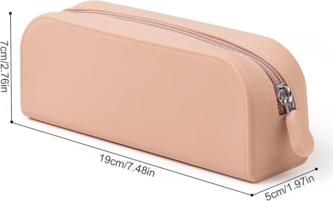 Silicone Makeup Brush Holder Travel Cosmetic Bag, Portable Cosmetic Face Brushes Holder with Zipper, Large Travel Makeup Brush Case