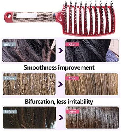 Voremy Magical Ultra Detangling Brush for Wet or Dry Hair - Fast Drying Styling Massage Hairbrush for Men, Women and Kids (Pink+Purple)