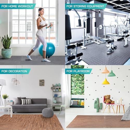 Yes4All 24SQFT-120SQFT Puzzle Exercise Mat for Home Gym