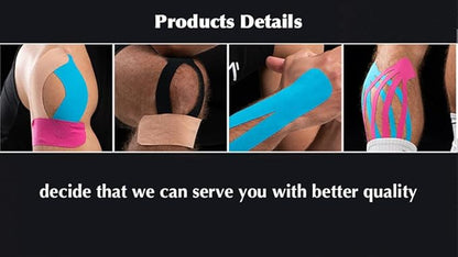 Kinesiology Tape Pro Athletic Sports-3 Rolls,16ft Uncut Strips Breathable Latex Free Muscle Tape for Ankle Wrists Knee Elastic Running Tennis Swimming Football Sports Activities Tapes(Black Blue Pink)