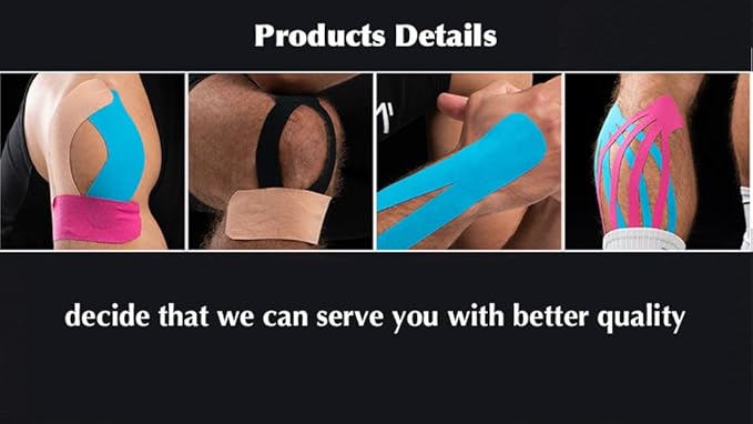 Waterproof Breathable Kinesiology Tape,16ft Uncut Strips (3 Rolls),Kinetic Tape, Sports Tape for Knee Pain&Elbow,Elastic Athletic Tape for Sports & Weightlifting,Muscle Strain Relief-Black+Beige+Pink