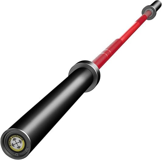 POWER GUIDANCE Olympic Barbell Solid Bar 7ft Strength 1600-Pound Capacity