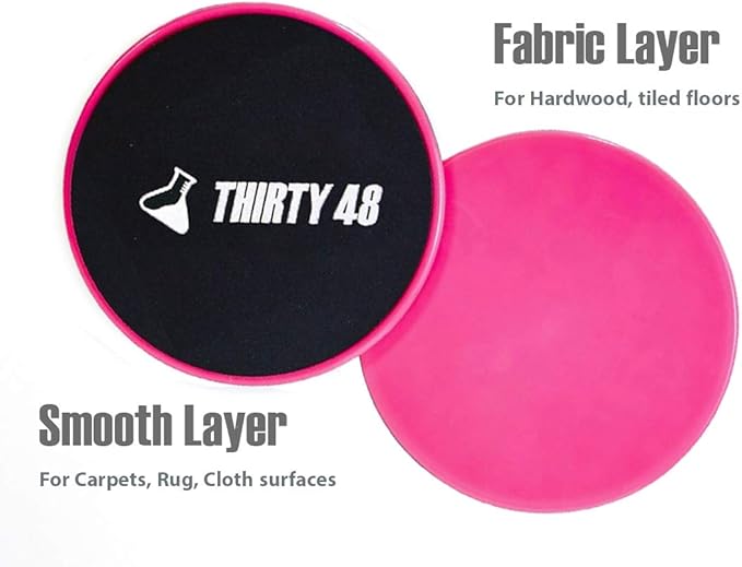 Thirty48 Gliding Discs Core Sliders and 5 Exercise