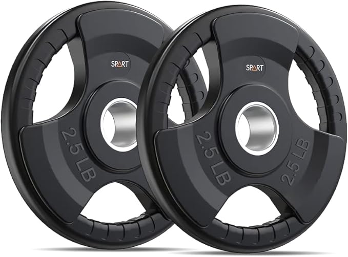 SPART Weight Plate 2-Inch Rubber Coated Olympic Grip Gym(5LB/10LB/25LB/35LB/45LB)