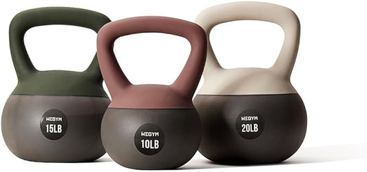 Soft Kettlebells with Cushioned Impact-Resistant Base and Anti-Slip