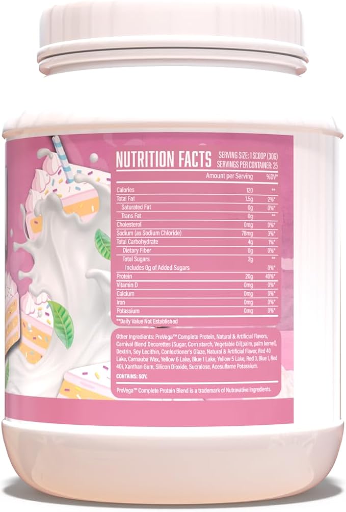 Huge Supplements Vegan Protein Powder - Birthday Cake - Superior Plant-Based Protein Powder, 20g Protein Per Serving