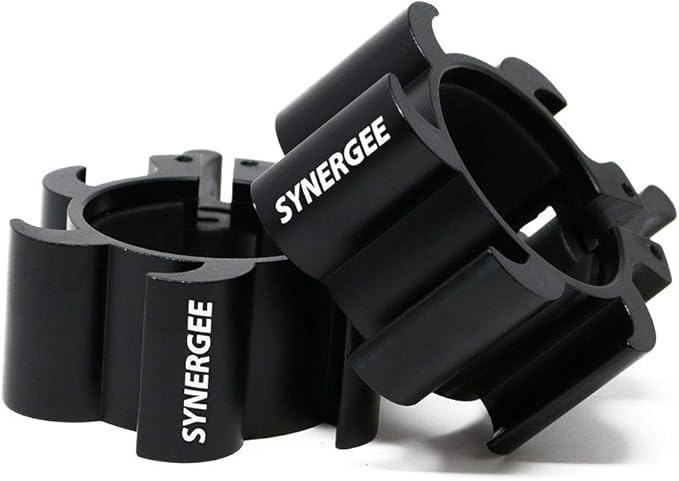 Synergee Jet Black Aluminium Barbell Collars – Locking 2" Olympic