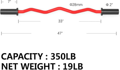 Chong Olympic Barbell 47Inch-4FT-350lb /86Inch-7FT-1500lb EZ Curl Weight Bar
